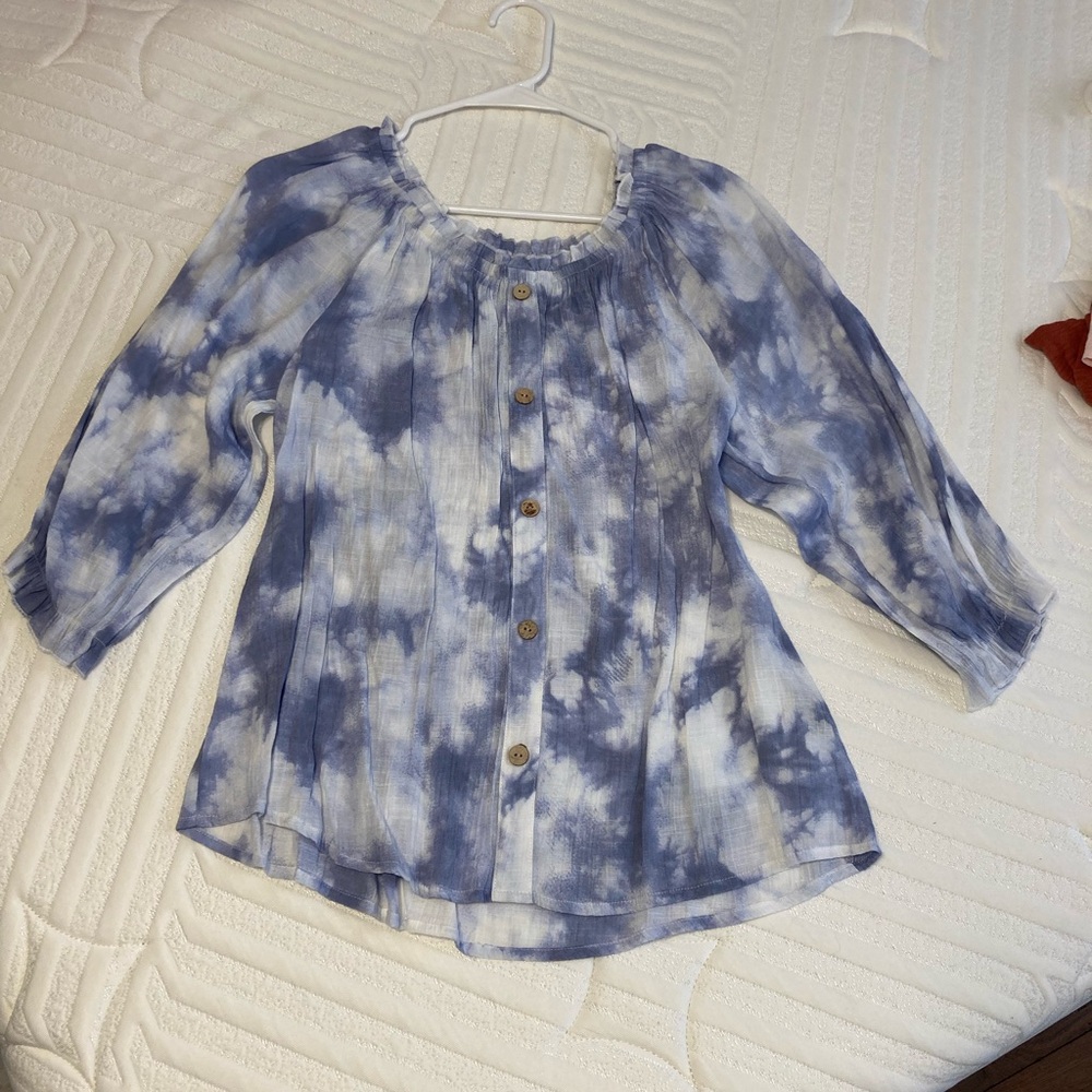 Unique Spectrum Indigo Tie-Dye Blouse